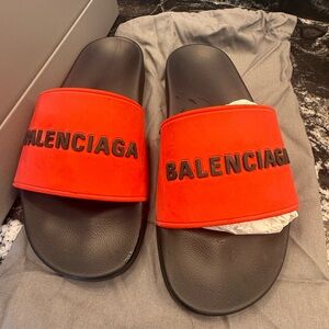 Balenciaga Bold Red and Black Slides